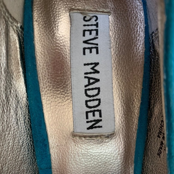 Steve Madden Women’s Turquoise Suede Platform Heels Size 6 - Picture 10 of 11